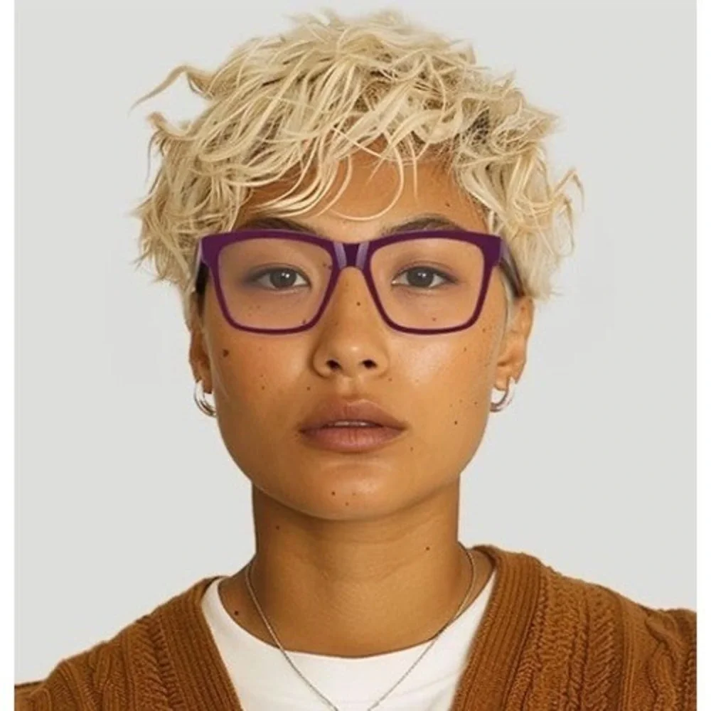 Zenni Optical Women Purple Full Rim Square Plastic‎ Eyeglasses Adult Medium NEW
